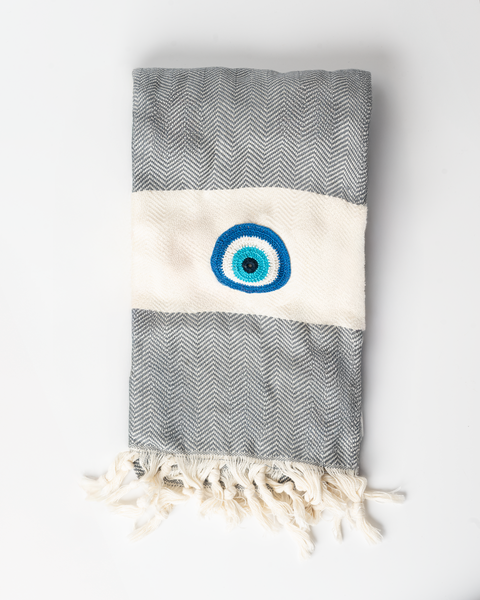Limnos Motif Eye Beach Towel | Pestemal