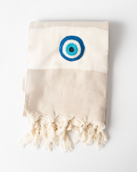 Limnos Motif Eye Beach Towel | Pestemal