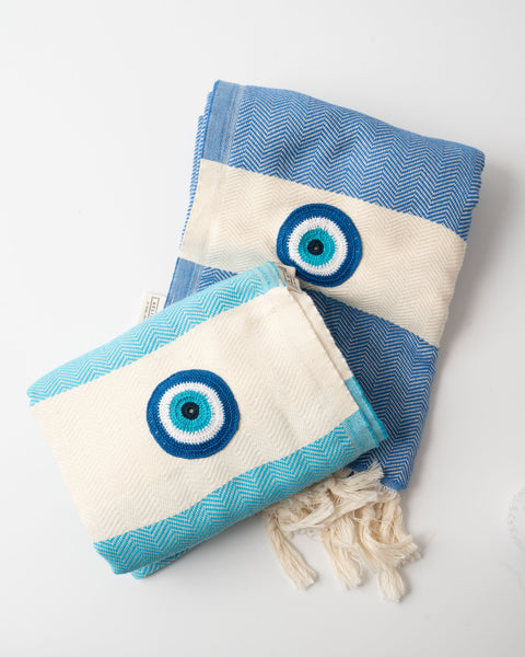 Limnos Motif Eye Beach Towel | Pestemal