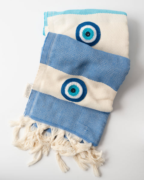 Limnos Motif Eye Beach Towel | Pestemal