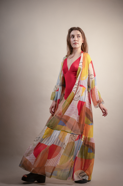 Hermes Long Silk Kaftan