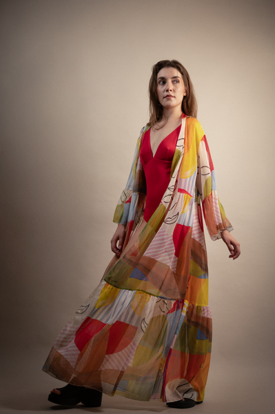 Hermes Long Silk Kaftan