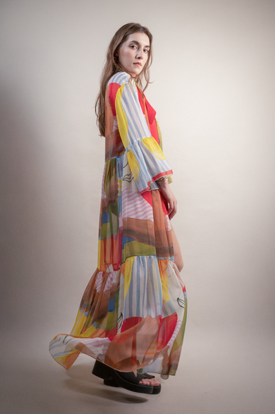 Hermes Long Silk Kaftan