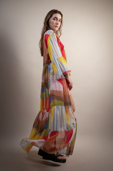 Hermes Long Silk Kaftan