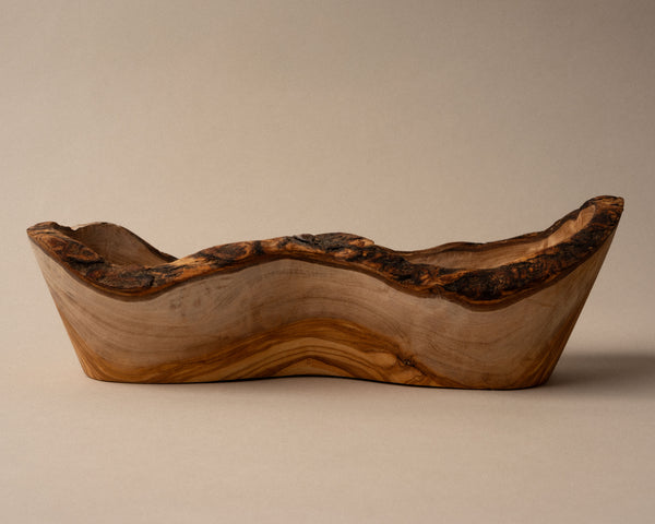 Olive wood serving plate 2 seats