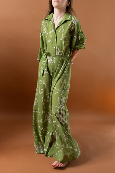 Athena Swank Maxi Fine Dress / Green Decennial