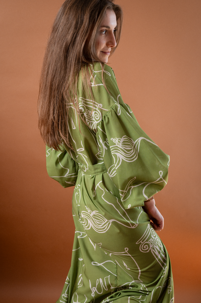 Athena Swank Maxi Fine Dress / Green Decennial