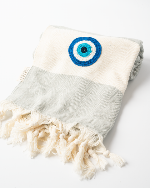 Limnos Motif Eye Beach Towel | Pestemal