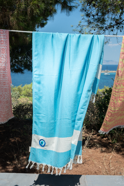 Limnos Motif Eye Beach Towel | Pestemal