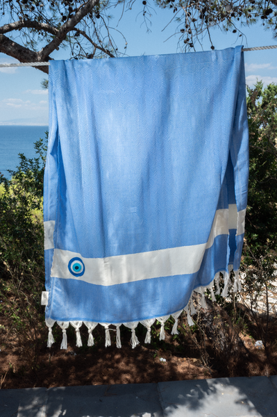 Limnos Motif Eye Beach Towel | Pestemal