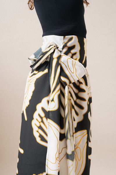 Column Printed Summer Wrap Skirt