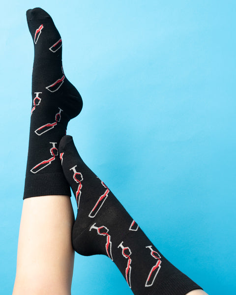 Sommelier Socks | BLACK - Pouring Bottles