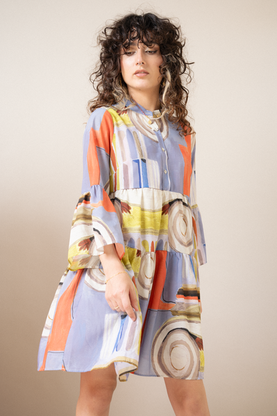 Kallisto Ruffle Mini Dress | Kion Print