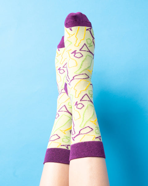 Sommelier Socks | Yellow - Bottles & Glasses