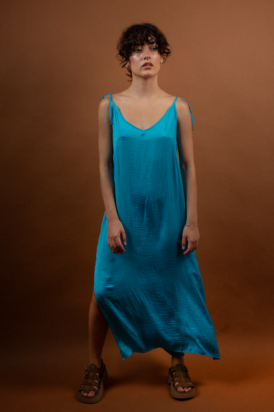 Silk dress Turquoise