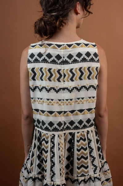 Nema Short Dress Black & White