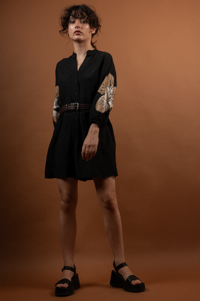 Linen shorts Jumpsuit - handpainted