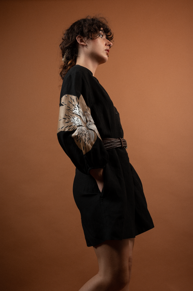 Linen shorts Jumpsuit - handpainted