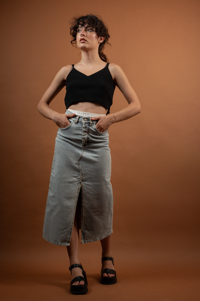 Gaia Denim Skirt Light Blue