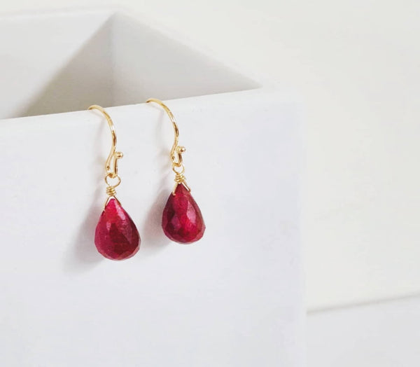 Gemstone Teardrop Dangle Earrings