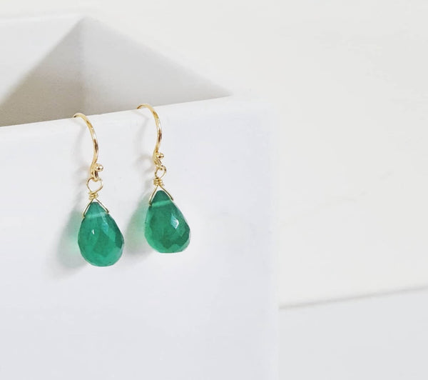 Gemstone Teardrop Dangle Earrings