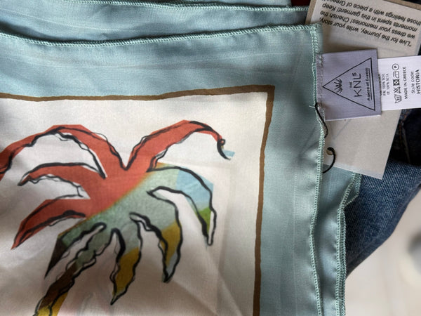 Historia Silk Scarf Painted Palmart Ecru Elements