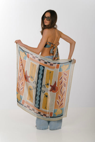 Historia Silk Scarf Painted Chase The Sun