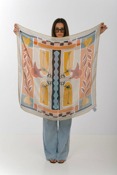 Historia Silk Scarf Painted Chase The Sun