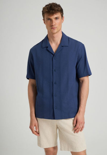 Caronis Resort Cotton Shirt - Eclipse Blue