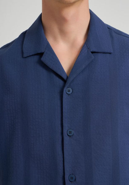Caronis Resort Cotton Shirt - Eclipse Blue