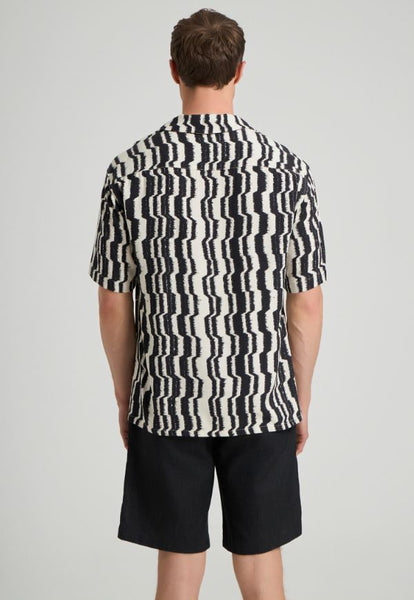 Diagona Short Sleeve Print Shirt - Black