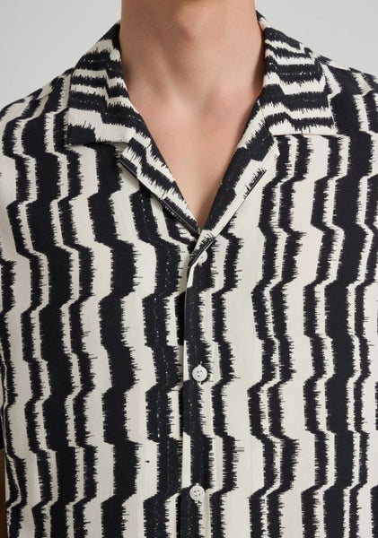 Diagona Short Sleeve Print Shirt - Black