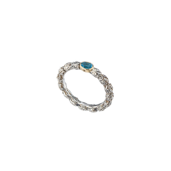 Eden’s Garden Band Ring in Sterling silver with Gold K18 and Oval Gemstone