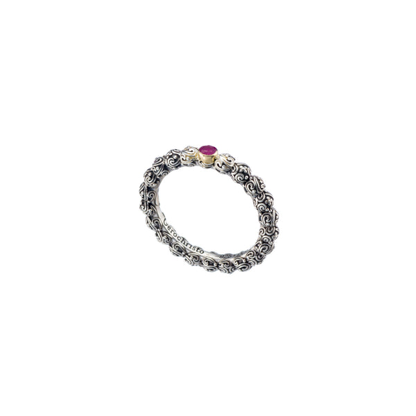 Eden’s Garden Band Ring in Sterling Silver with 18K Gold