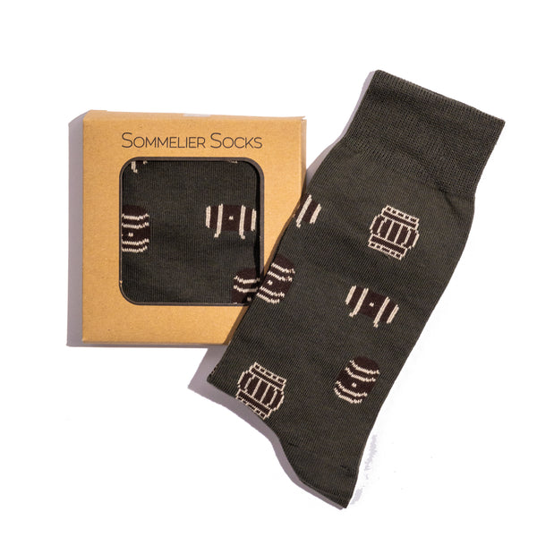 Sommelier Socks | OLIVE COLOR - Wine Barrels