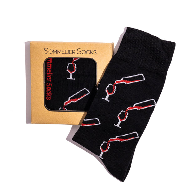 Sommelier Socks | BLACK - Pouring Bottles