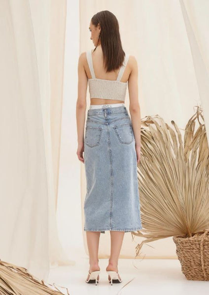 Gaia Denim Skirt Light Blue