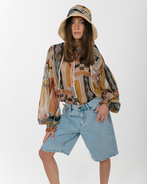Jumpy Denim Light Blue Wash Bermuda Shorts