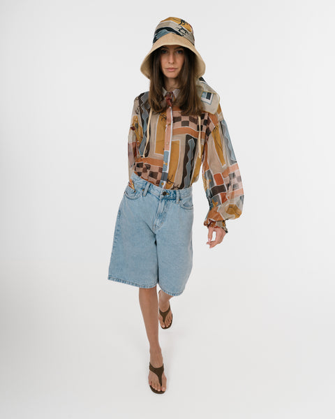 Jumpy Denim Light Blue Wash Bermuda Shorts