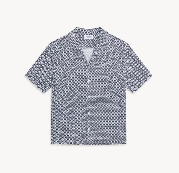 Santos Short Sleeve Print Shirt - Eclipse Blue