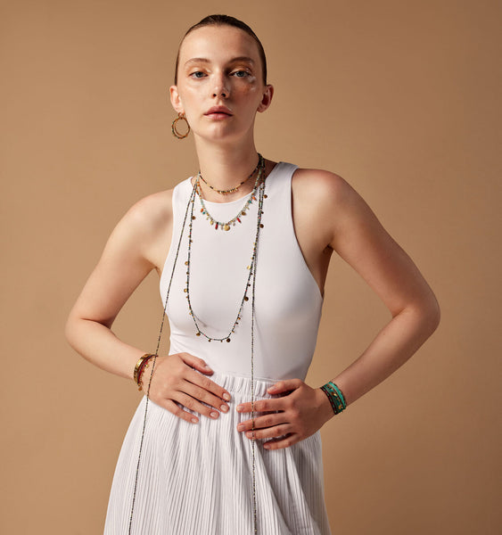 "Smarties" Long Gold Plated Necklaces