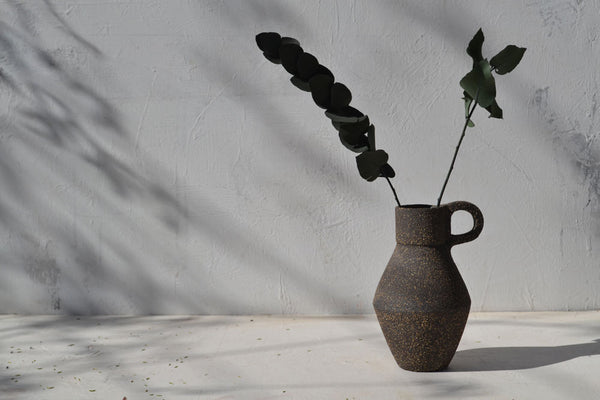 Ceramic Dark Chocolate Vessel Natural Texture