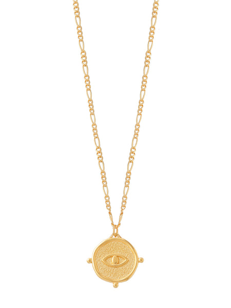 Big Eye Talisman Figaro Chain Necklace