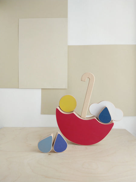 The red umbrella stacking and balance toy